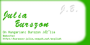 julia burszon business card